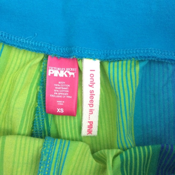 Victoria’s Secret PINK green & blue pajama capris - Picture 6 of 6